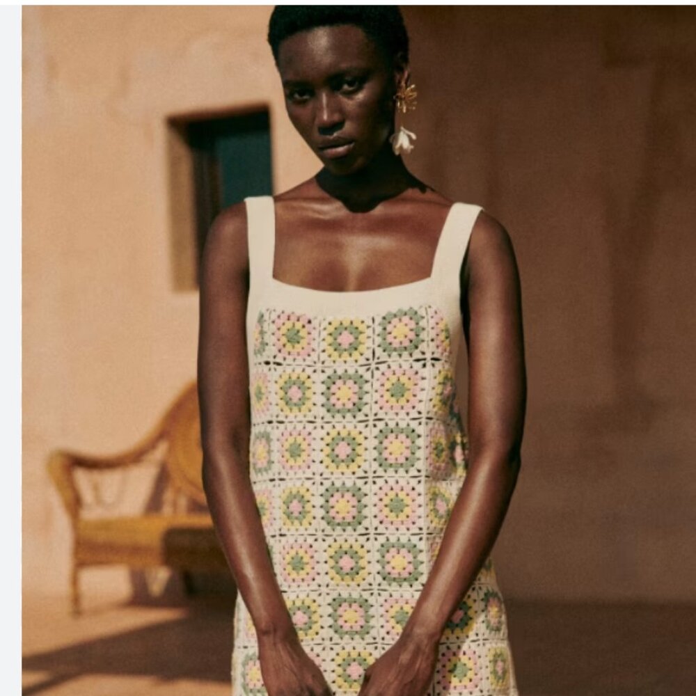 Sezane Anatolie crochet mini dress size M